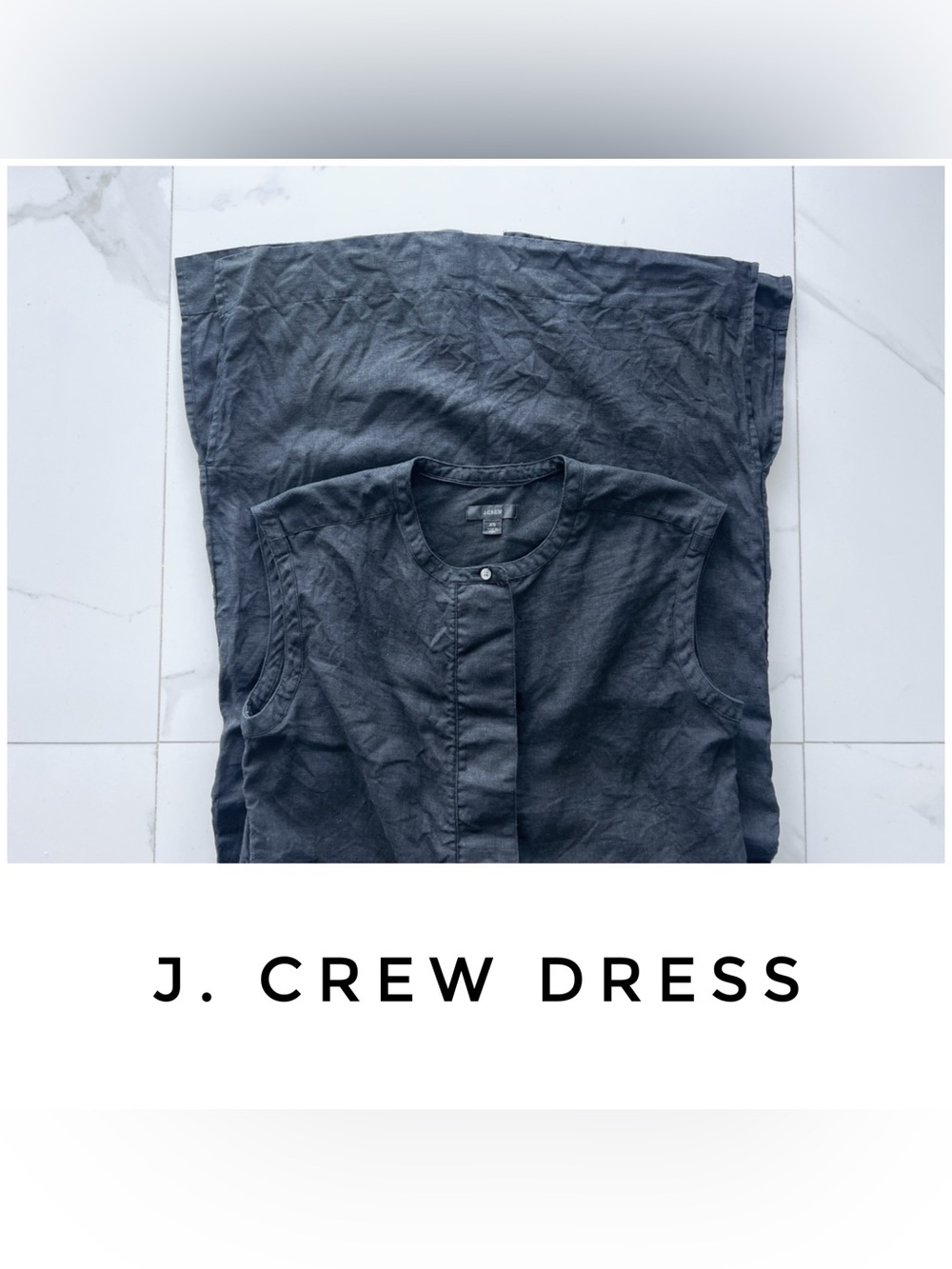 J. Crew dress size Extra Small black linen midi button